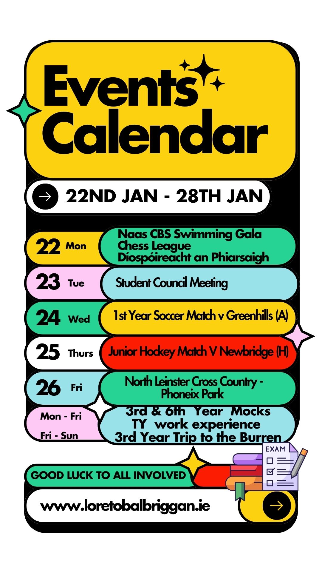 Events for the Week January 22nd